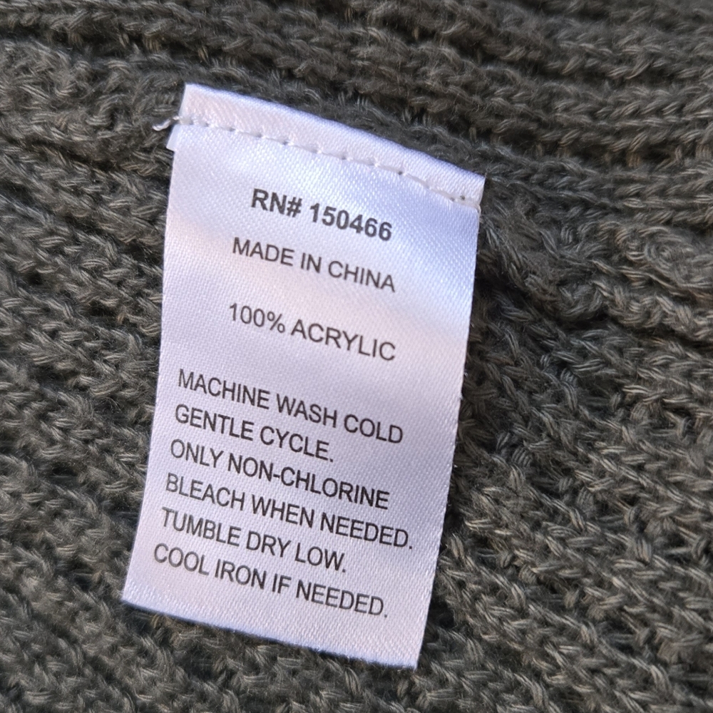 Market & Spruce Waffle Knit Cardigan | Size S | Olive Green Open Front - Picture 3 of 5
